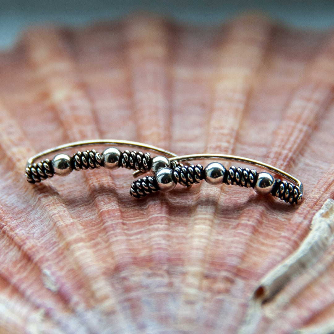 Silver Spring and Ball Climber Earring