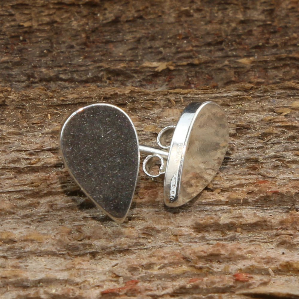 Silver Teardrop Stud Earring
