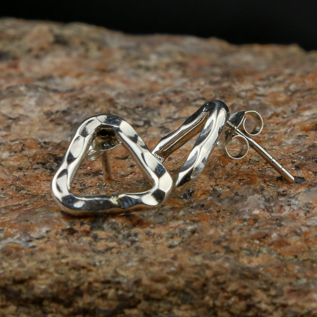 Textured Triangle Stud Earring