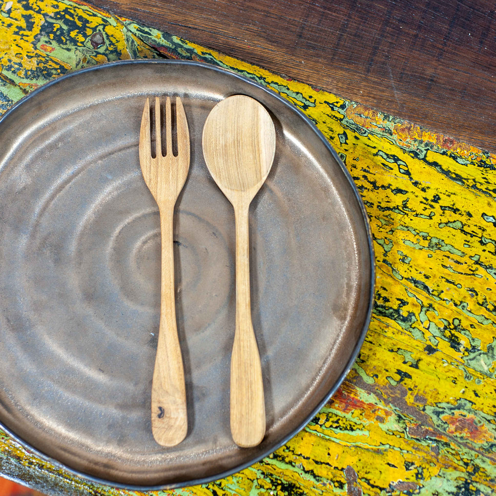 Teak Fork and Spoon Set
