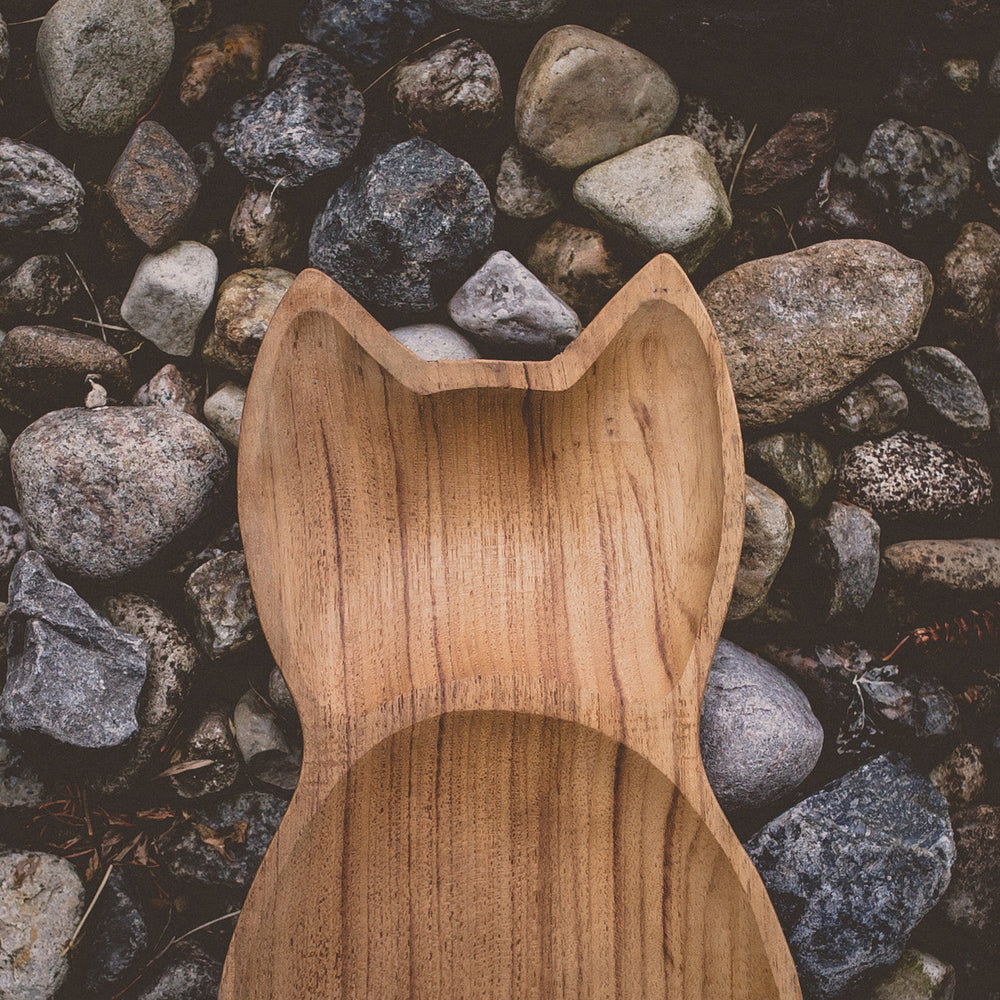 Grand plateau pour chat en teck