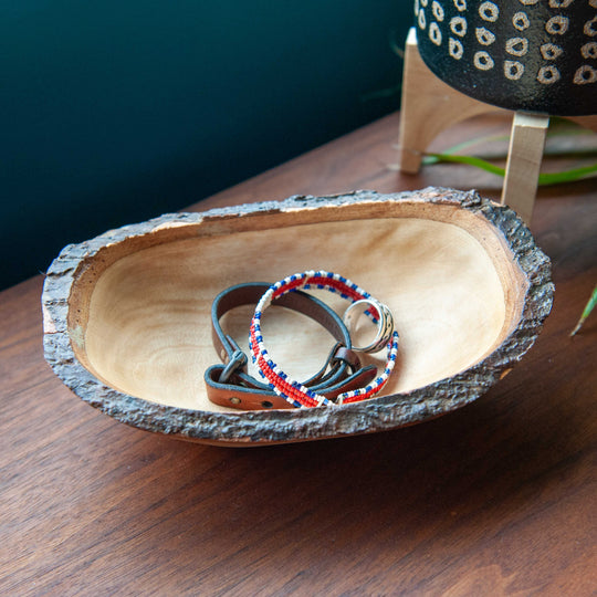 Petit bol ovale en bois de manguier