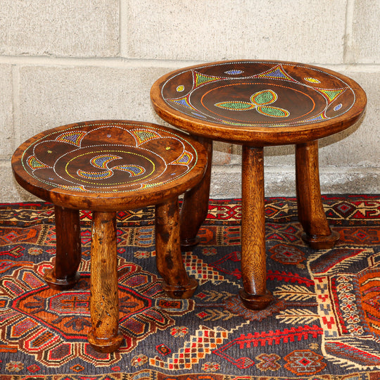 Tabouret Kamba Perlé Kenya - Petit