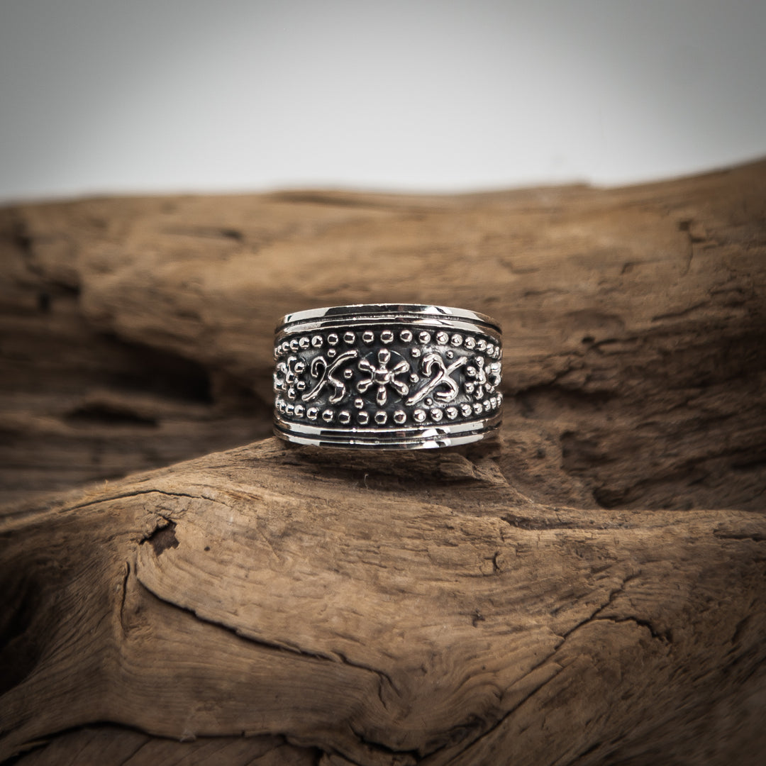 Thai Sterling Silver Dot Print Ring