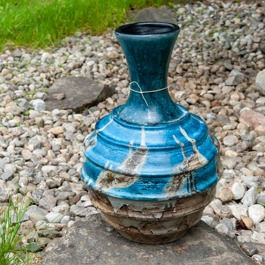 Lombok Ceramic Round Vase - Ribbed