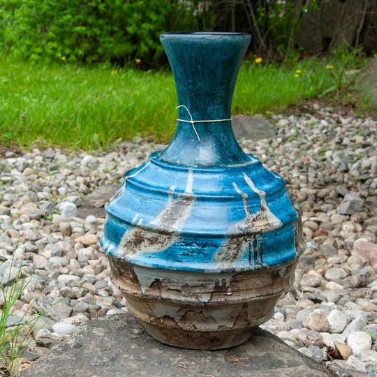 Lombok Ceramic Round Vase - Ribbed