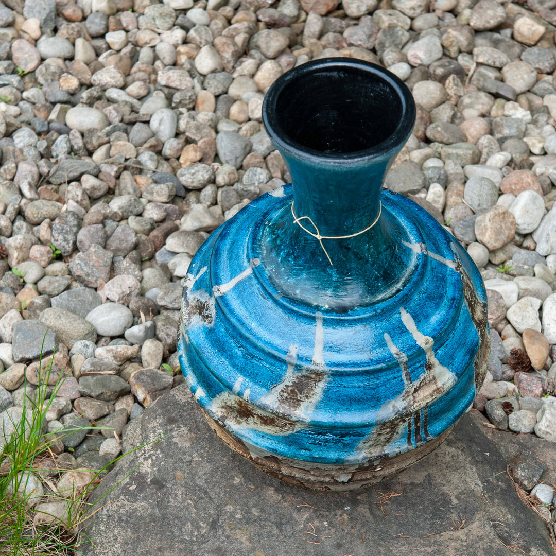 Lombok Ceramic Round Vase - Ribbed