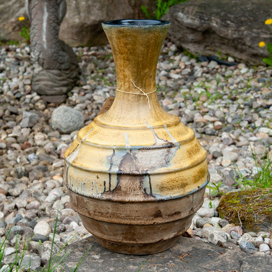 Lombok Ceramic Round Vase - Ribbed