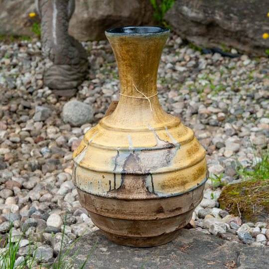 Lombok Ceramic Round Vase - Ribbed