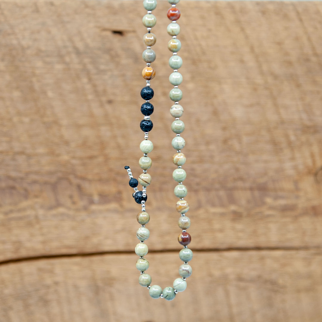Leopard Jasper Mala Beads - 6mm