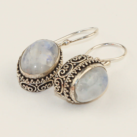 Filigree Moonstone Earrings