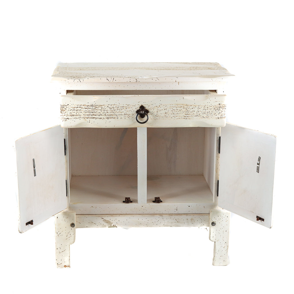 Cream Two Cupboard End Table