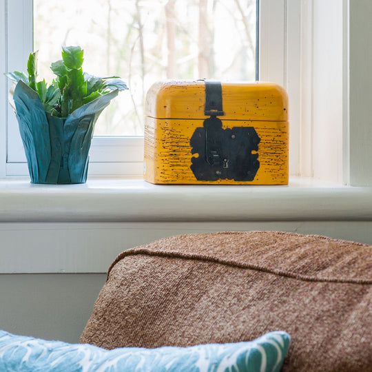 Coffre au trésor verrouillable mexicain moyen - Jaune