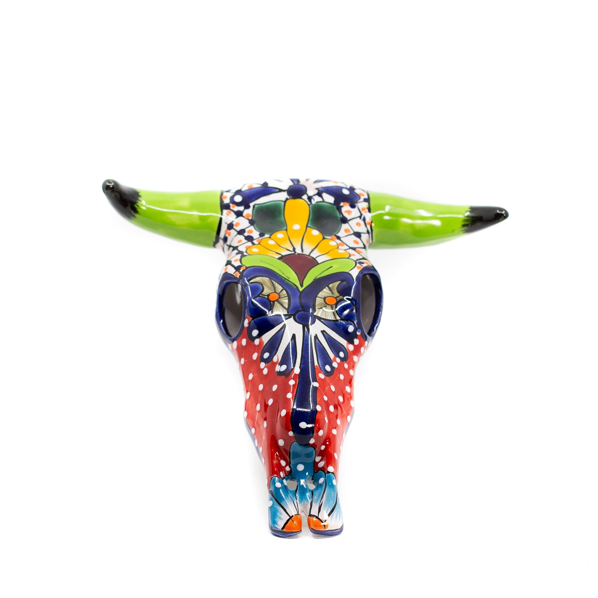 Photo of Small talavera pottery painted cow skull