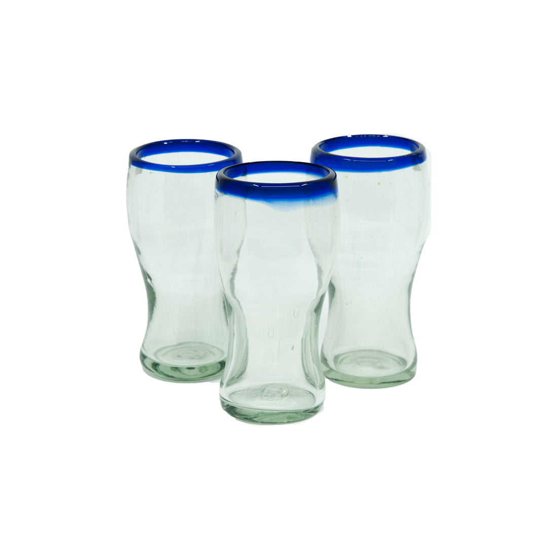 Mexican Tall Cola Glass - Indigo - 6.5"