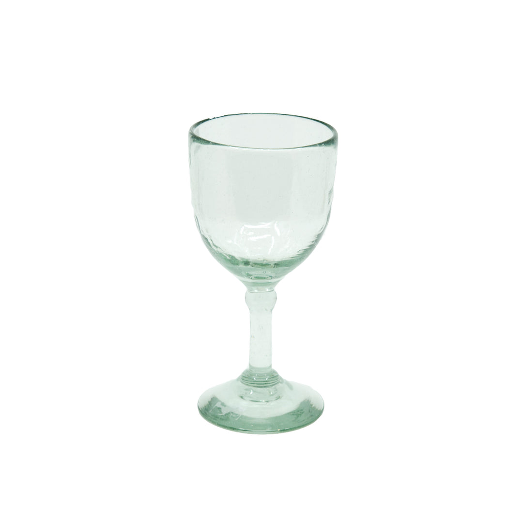 Mexican Wine Glass - Clear Crackle - 7"
