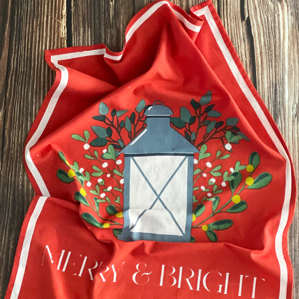Merry & Bright, Flour Sack Kitchen Towel, Set of 2