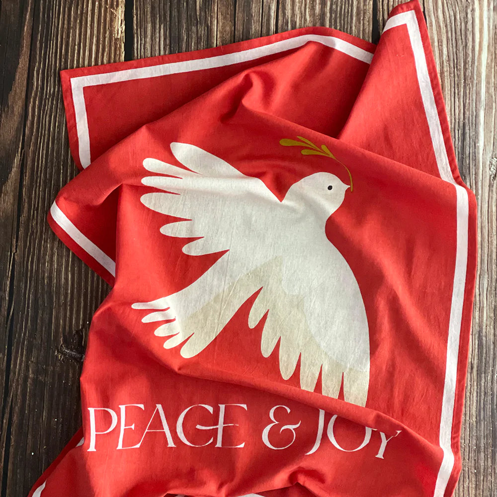 Peace & Joy, Serviette de cuisine en sac de farine, lot de 2