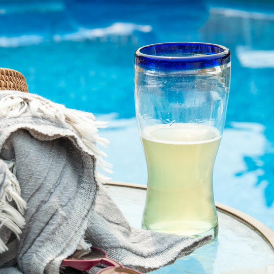 Mexican Tall Cola Glass - Indigo - 6.5"