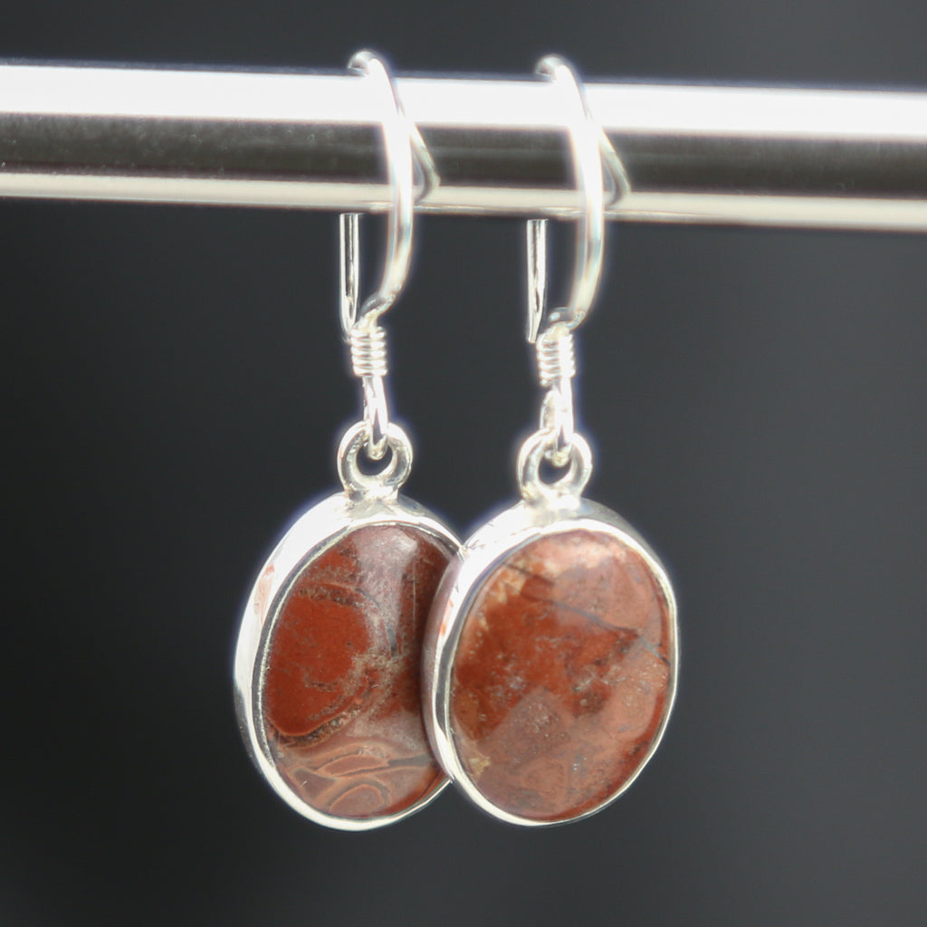 Boucle d'Oreille Jaspe Ovale