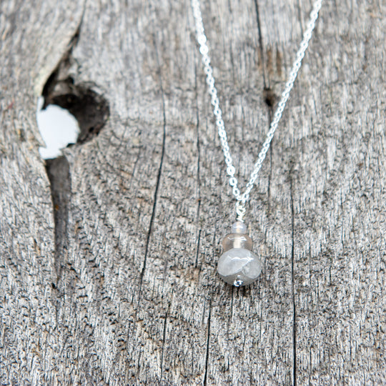 Collier en Argent Stacked Stone - Bleu/Gris