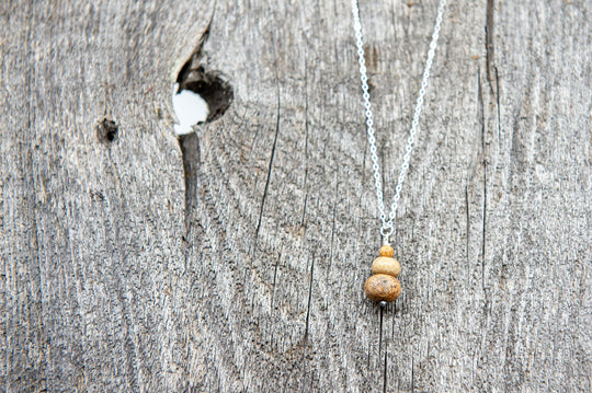Collier en Argent et Pierres Empilées - Naturel/Rose