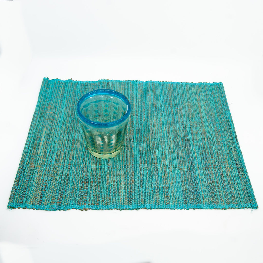Sets de Table en Jonc de Mer - Lot de 6 - Turquoise