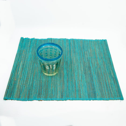 Sets de Table en Jonc de Mer - Lot de 6 - Turquoise