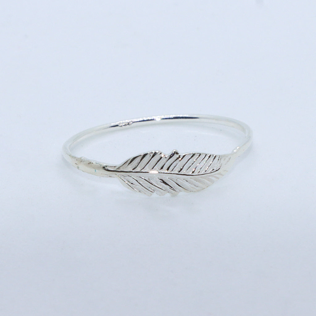 Bague feuille en argent sterling