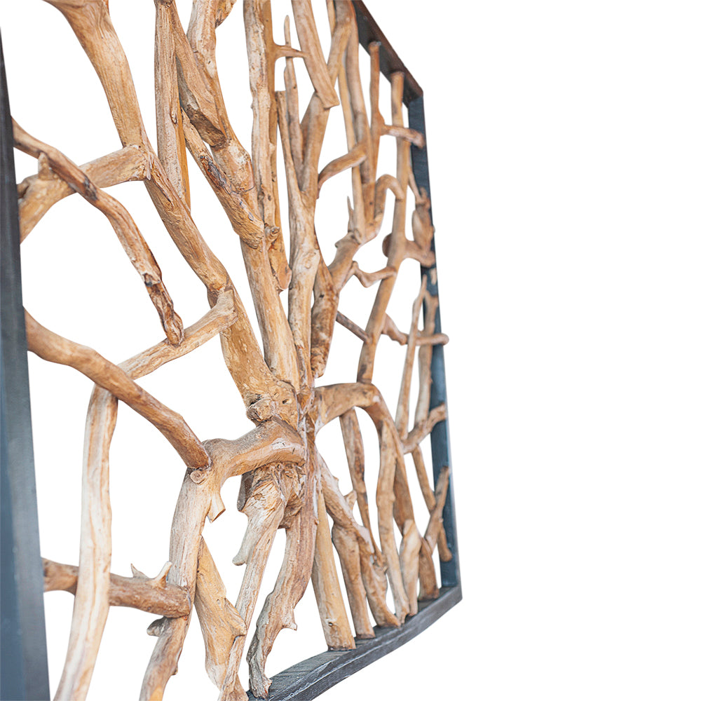 Javanese Large Framed Teak Root Sculpture