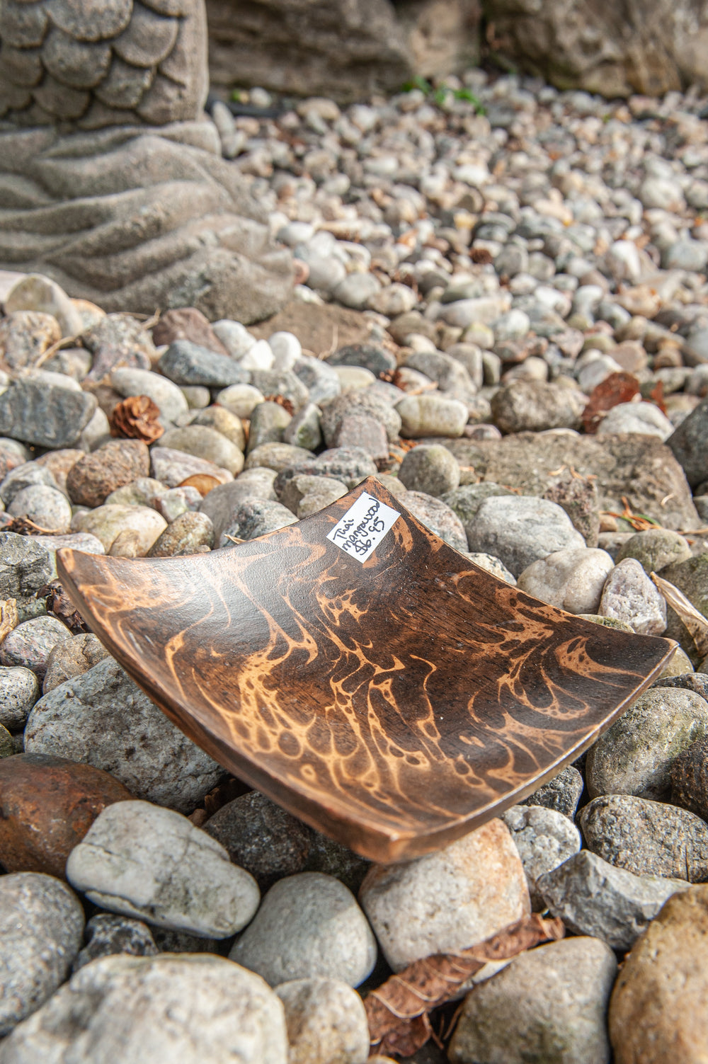 Mango Wood Small Square Plate - 4" (Tiger)