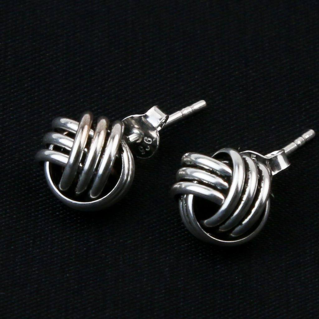 Boucles d'Oreilles Noeud en Argent