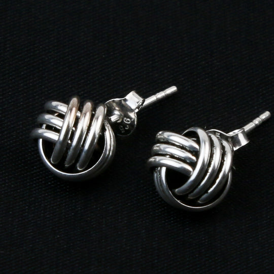 Boucles d'Oreilles Noeud en Argent
