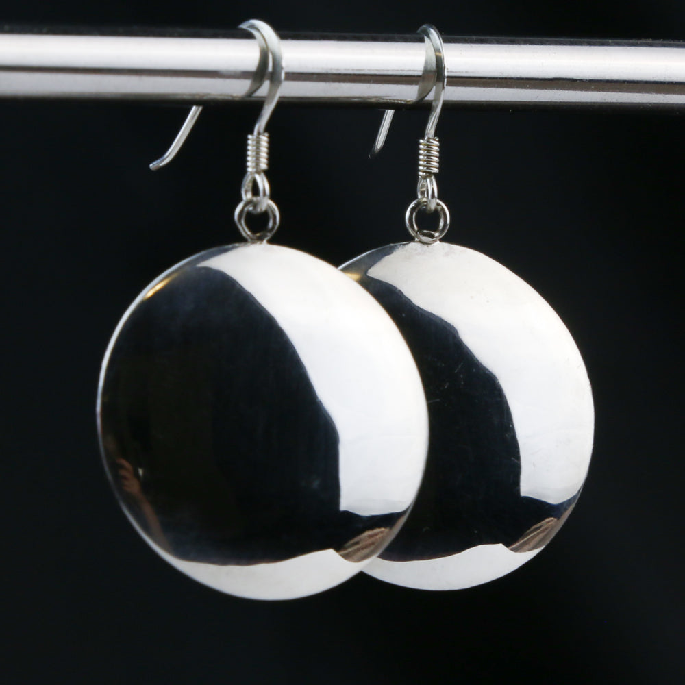 Boucle d'oreille ronde en argent