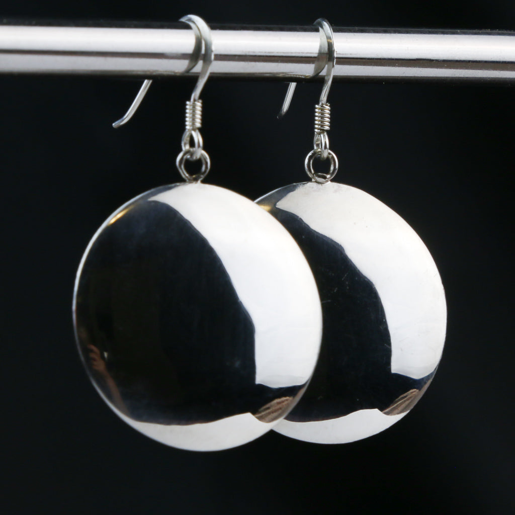 Boucle d'oreille ronde en argent