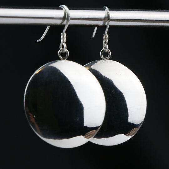 Boucle d'oreille ronde en argent