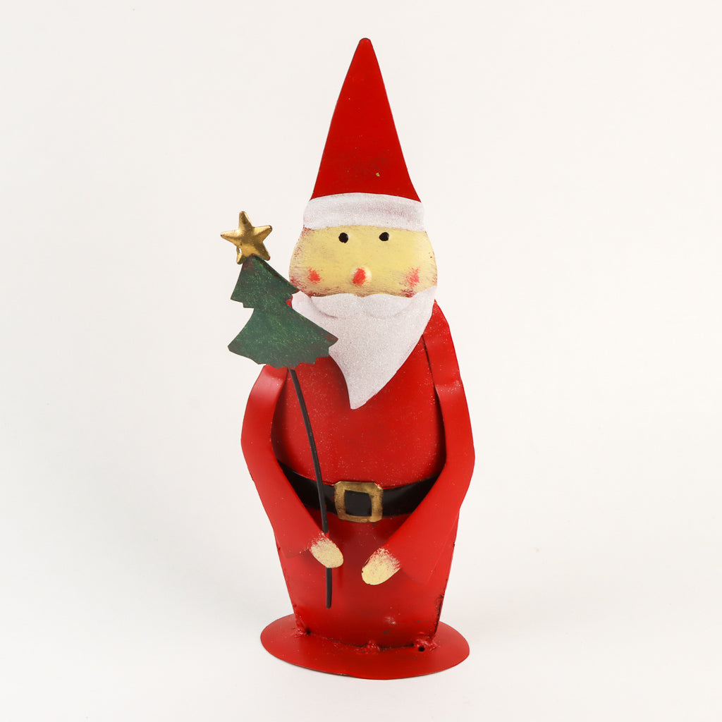 Père Noël en fer avec arbre