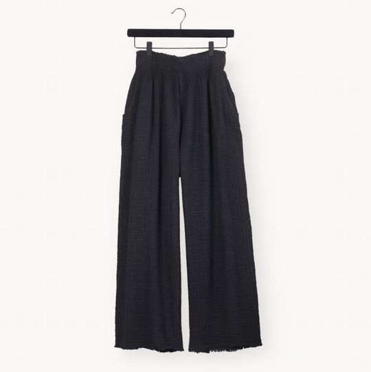 Crinkle Crop Palazzo Pant - Taille unique - Noir