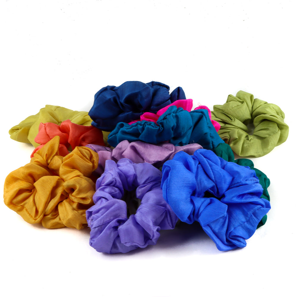 Silk Scrunchies - Yellow/Green