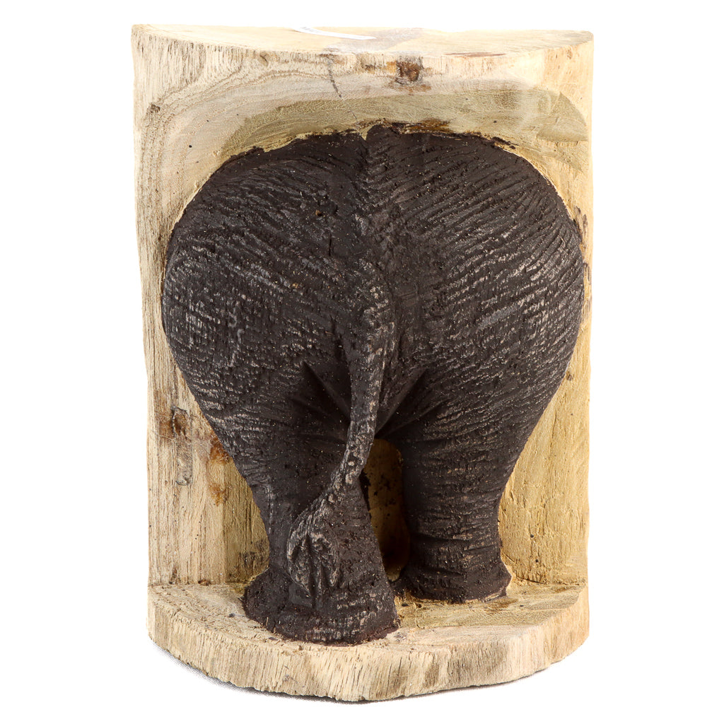 Elephant Bum in Wood