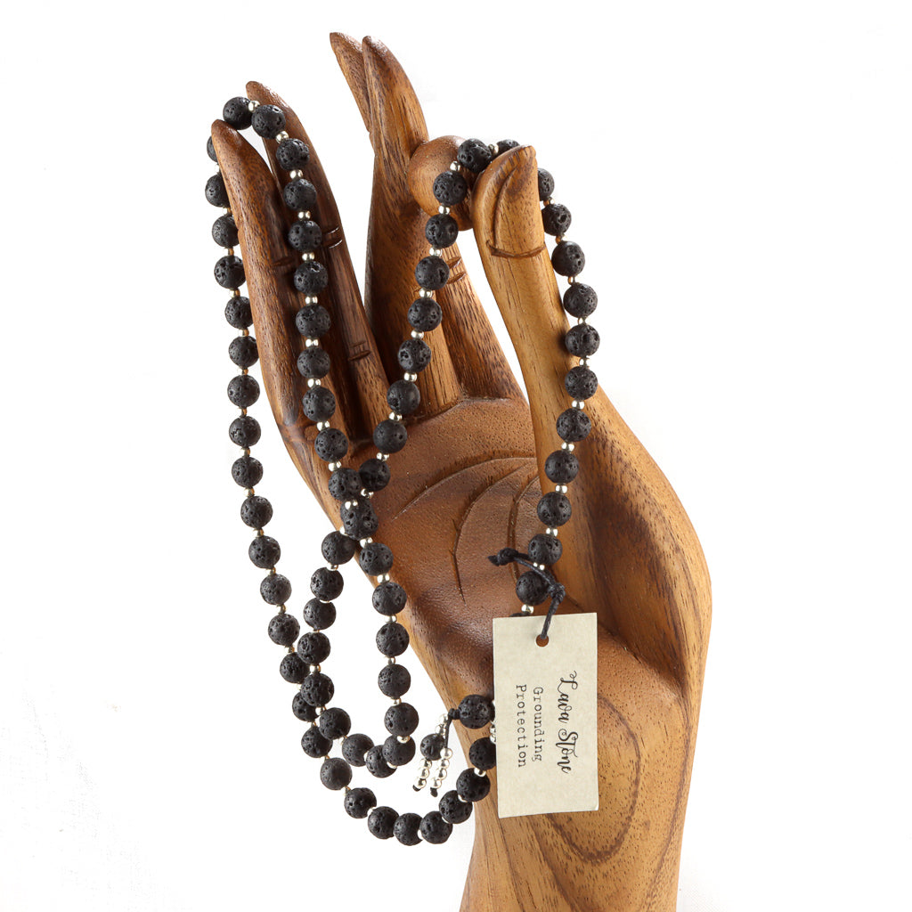Collier Mala Pierre de Lave - Perles 8mm