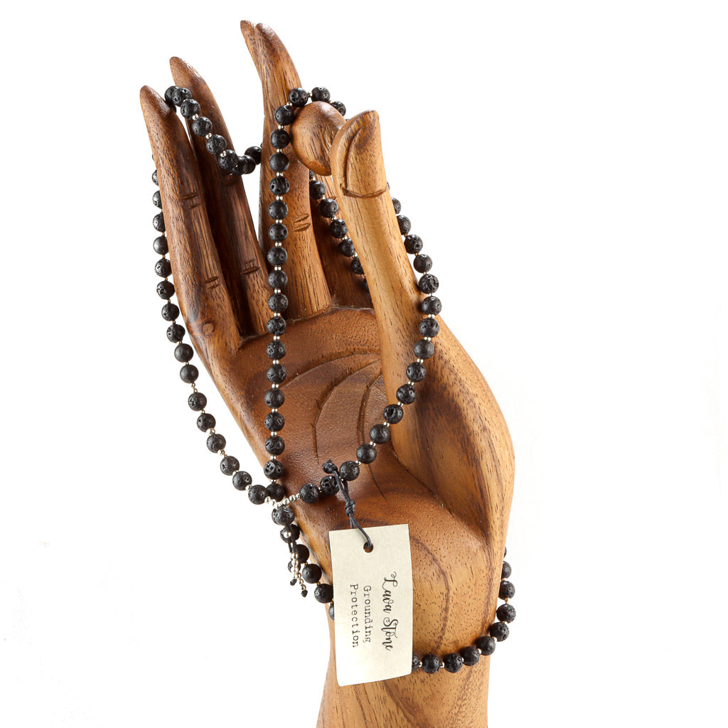 Collier Mala Pierre de Lave - Perles 6mm