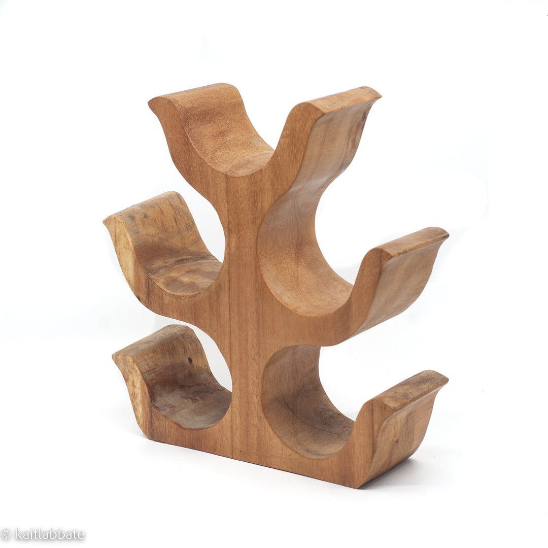 Monkey Pod Wood Bottle Holder