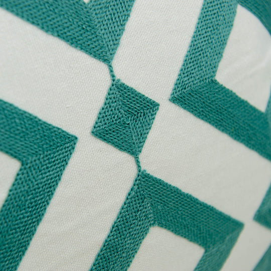 Embroidered Pillow Cover - Blue Diamond