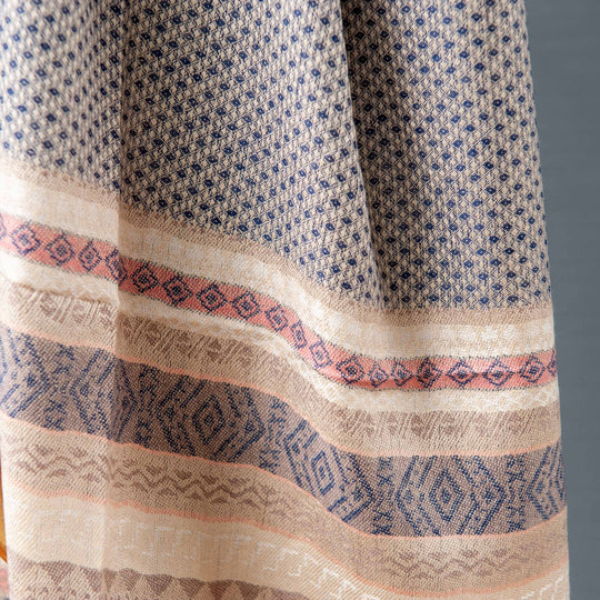 Stripe Pattern Scarf - Pink/Blue