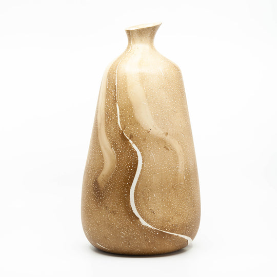 Mango Wood Diffuser Vase- 14" (Latte)
