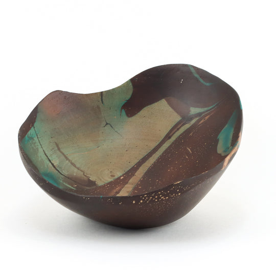Mango Wood Flower Bowl - 7" (Turquoise)