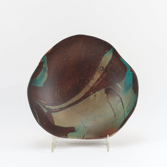 Mango Wood Flower Bowl - 7" (Turquoise)