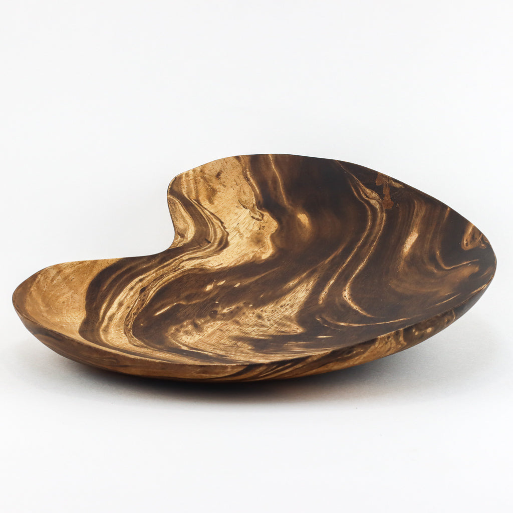 Mango Wood Heart Platter - 12" (Old Wood)