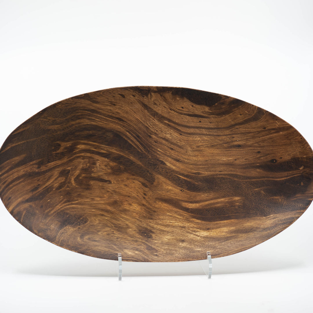 Mango Wood Large Oval Plate-18" (Old Wood)